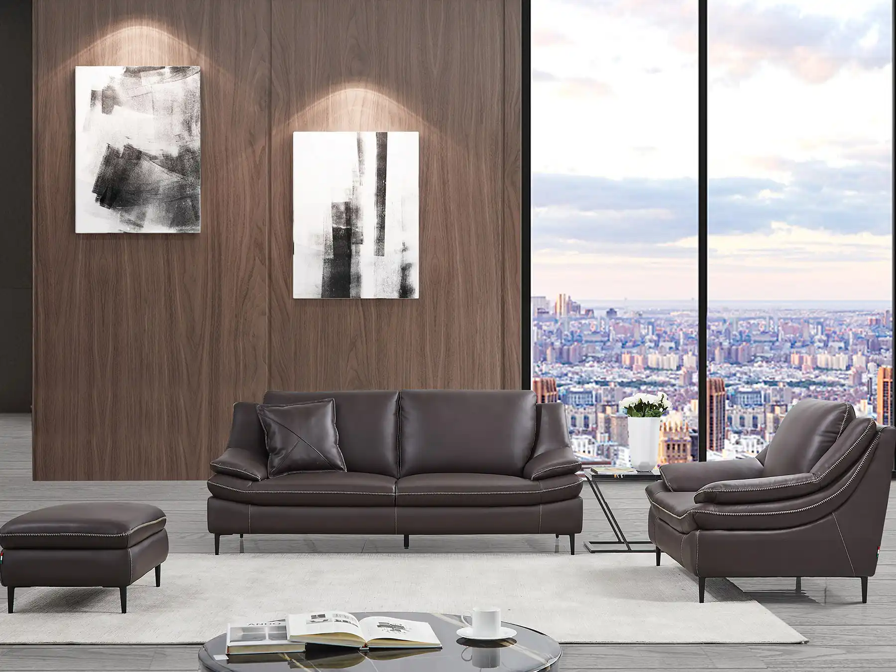 How to Style a Black 4 Seater Leather Sofa?